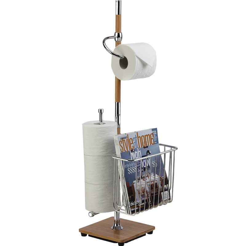 Better Living Products Freestanding Toilet Paper Holder with Magazine